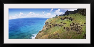 Aerial view of the coast, Na Pali Coast, Kauai, Hawaii