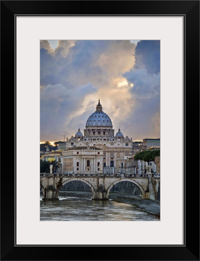 Arch bridge across Tiber River, Rome, Lazio, Italy