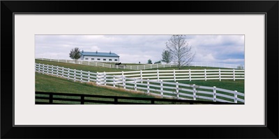 Barn and fences in a field, Lexington, Fayette County, Kentucky