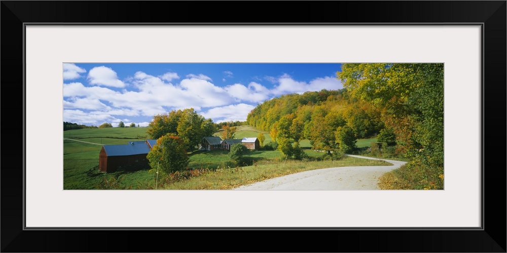 Barns near a road, Jenny Farm, Vermont, New England