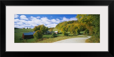 Barns near a road, Jenny Farm, Vermont, New England