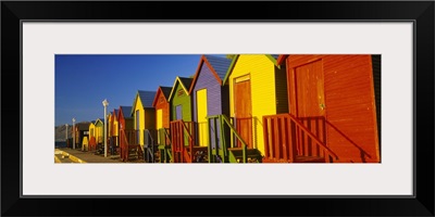 Beach huts in a row, St James, Cape Town, South Africa