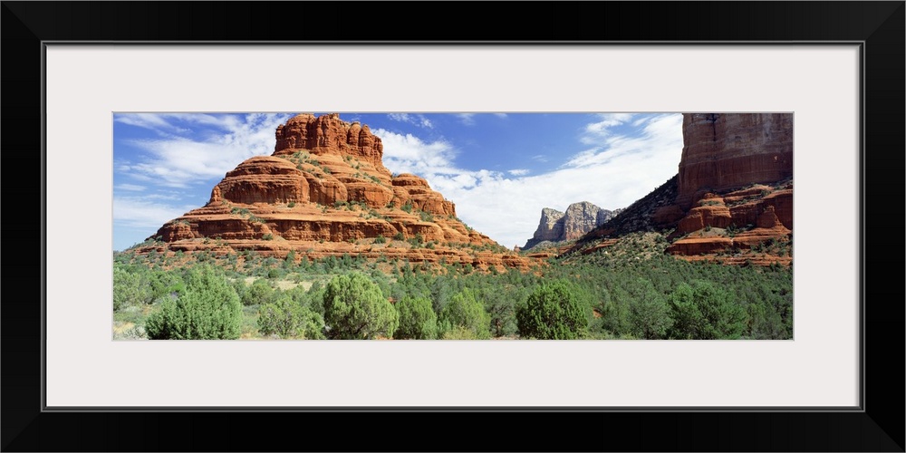 Panoramic photo on canvas of big rock formations in the desert.