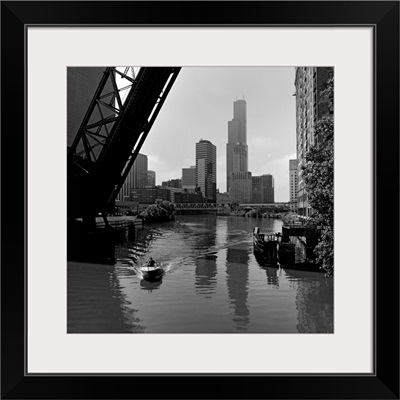 Boat in a river, Chicago River, Chicago, Cook County, Illinois