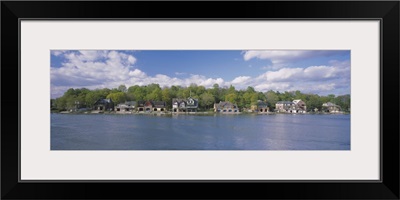 Boathouses near the river, Schuylkill River, Philadelphia, Pennsylvania