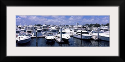 Boats moored at a dock Atlantic Intracoastal Waterway Fort Lauderdale Broward County Florida