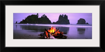 Bonfire on the beach, Point Of The Arches, Shi-Shi Beach, Washington State