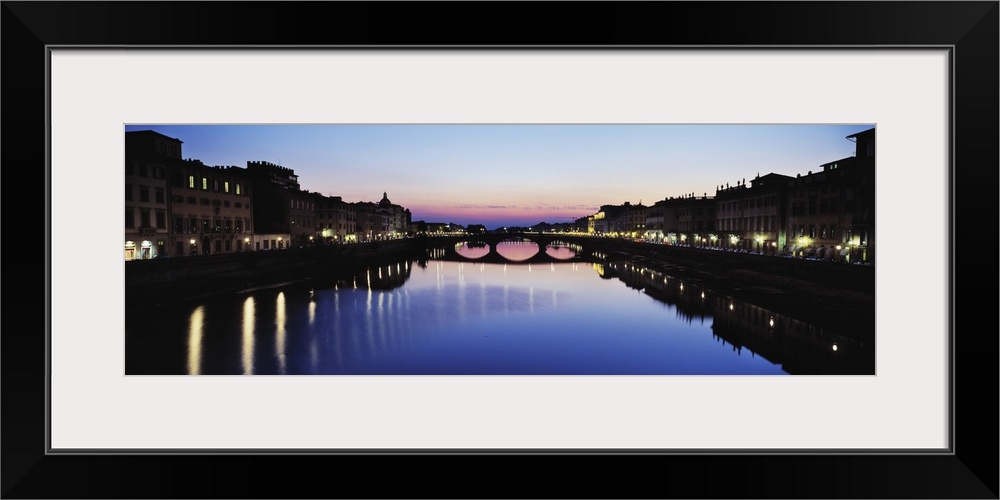 Bridge across a river Arno River Ponte Vecchio Florence Italy