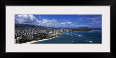 Buildings at the waterfront, Waikiki Beach, Honolulu, Oahu, Hawaii