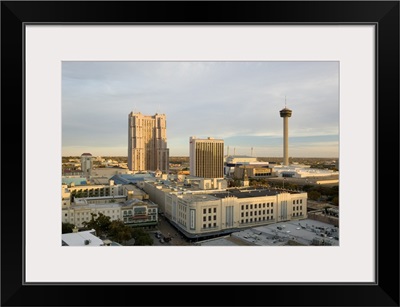 Buildings in a city, Marriott Hotel, Tower Of The Americas, San Antonio, Texas
