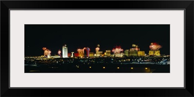Buildings lit up at night, Las Vegas, Nevada