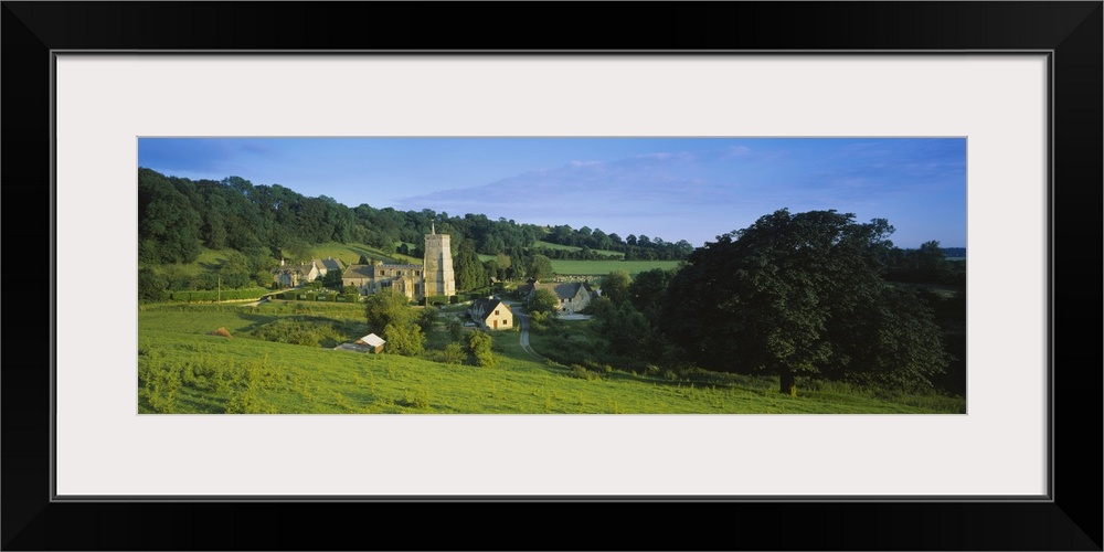 Buildings on a landscape, Hawkesbury, Gloucestershire, Cotswold, England