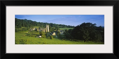 Buildings on a landscape, Hawkesbury, Gloucestershire, Cotswold, England
