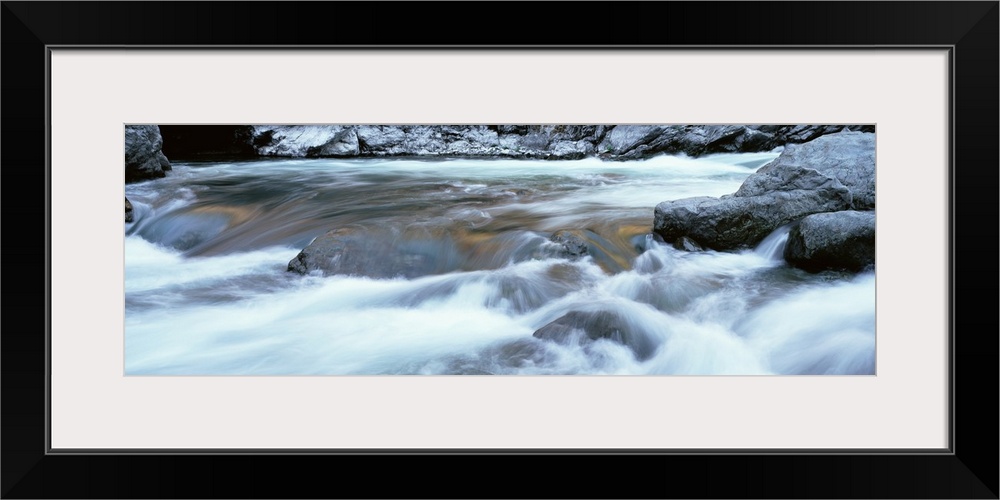 California, Trinity River, Water flows through the rocks