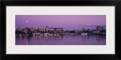 Canada, British Columbia, Victoria, View of a city skyline at night