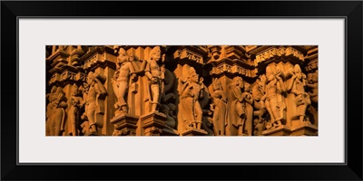Carving details of a temple, Khajuraho Temple, Khajuraho, Chhatarpur District, Madhya Pradesh, India