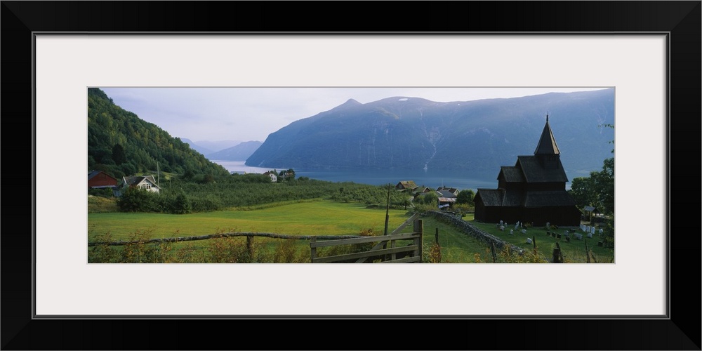 Church in a village, Urnes stave church, Lustrafjorden, Luster, Sogn Og Fjordane, Norway