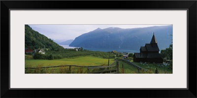 Church in a village, Urnes stave church, Lustrafjorden, Luster, Sogn Og Fjordane, Norway