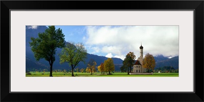 Church with fall landscape Bavaria Germany