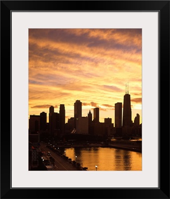 City at the waterfront, Lake Michigan, Navy Pier, Chicago, Cook County, Illinois,