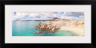 Cliffs on the beach, Papagayo Beach, Lanzarote, Canary Islands, Spain