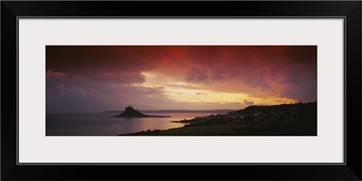 Clouds over an island, St. Michaels Mount, Cornwall, England