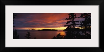 Clouds over the sea at dusk, Rosario Strait, San Juan Islands, Fidalgo Island, Skagit County, Washington State