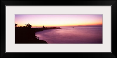 Coast with a lighthouse in the background, Santa Cruz, Santa Cruz County, California,