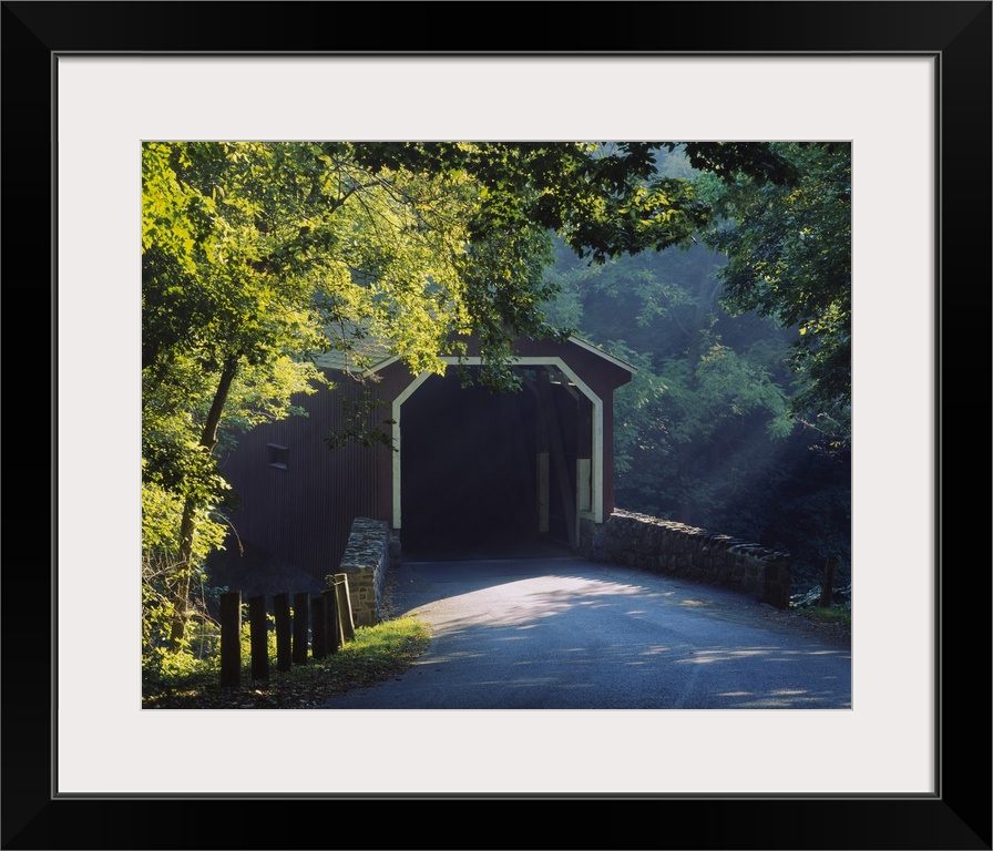 Covered bridge in a forest, Lancaster, Pennsylvania