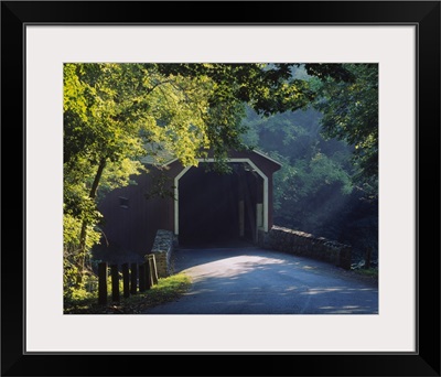 Covered bridge in a forest, Lancaster, Pennsylvania