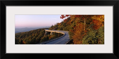 Curved road over mountains, Linn Cove Viaduct, Blue Ridge Parkway, North Carolina