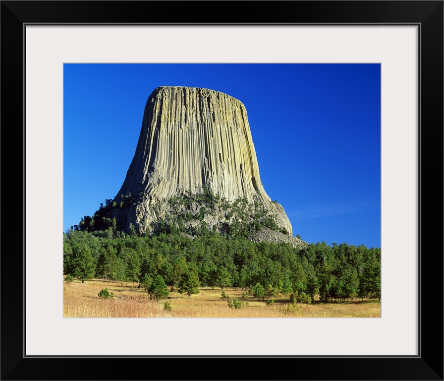 Devils Tower, blue sky, Devils Tower National Monument, Wyoming