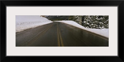 Empty road on a hillside,Telluride, Colorado