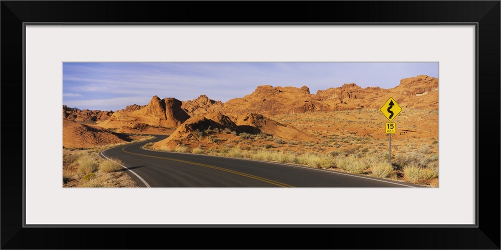 Empty road running through a landscape, Valley of Fire State Park, Nevada