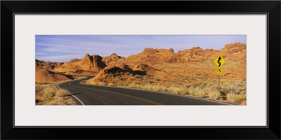 Empty road running through a landscape, Valley of Fire State Park, Nevada