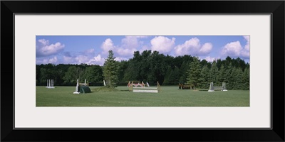 Equestrian obstacle courses in a park, Ontario, Canada