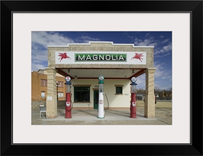 Facade of a gas station, Shamrock, Texas