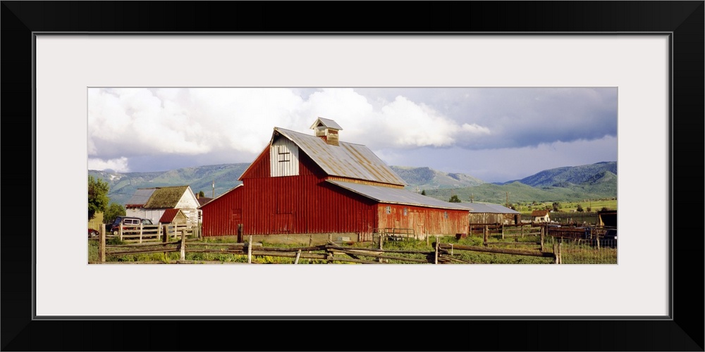 Fence surrounding a barn, historical barn, Collbran, Colorado