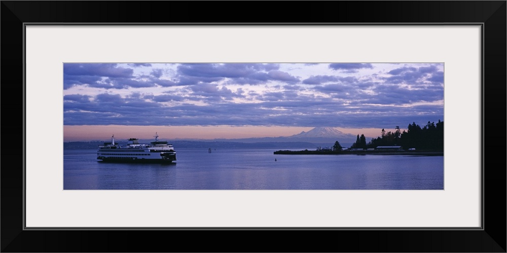 Ferry in the sea, Elliott bay, Puget Sound, Washington State