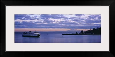 Ferry in the sea, Elliott bay, Puget Sound, Washington State