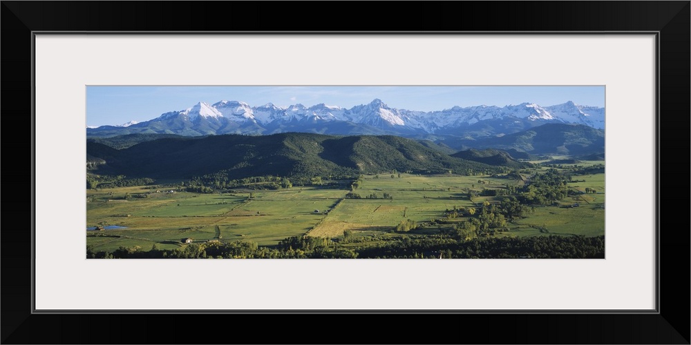 Field in front of mountains, Sneffels Range, Colorado