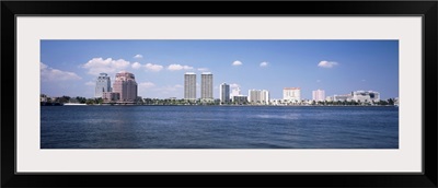 Florida, West Palm Beach, Panoramic view of the waterfront and skyline