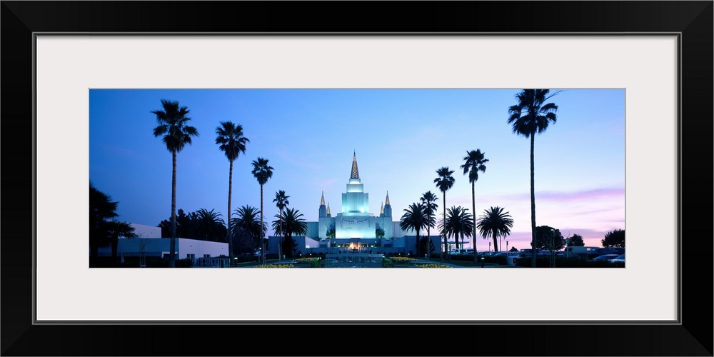 Formal garden in front of a temple, Oakland Temple, Oakland, Alameda County, California, USA