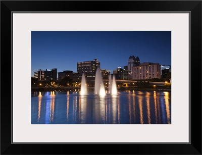 Fountain in a lake, Lake Lucerne, Orlando, Orange County, Florida