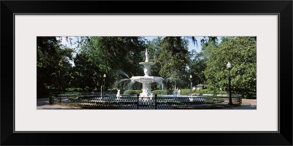 Fountain in a park, Forsyth Park, Savannah, Chatham County, Georgia,