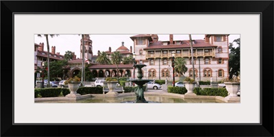 Fountain in front of a building, Lightner Museum, Flagler College, King Street, St. Augustine, Florida