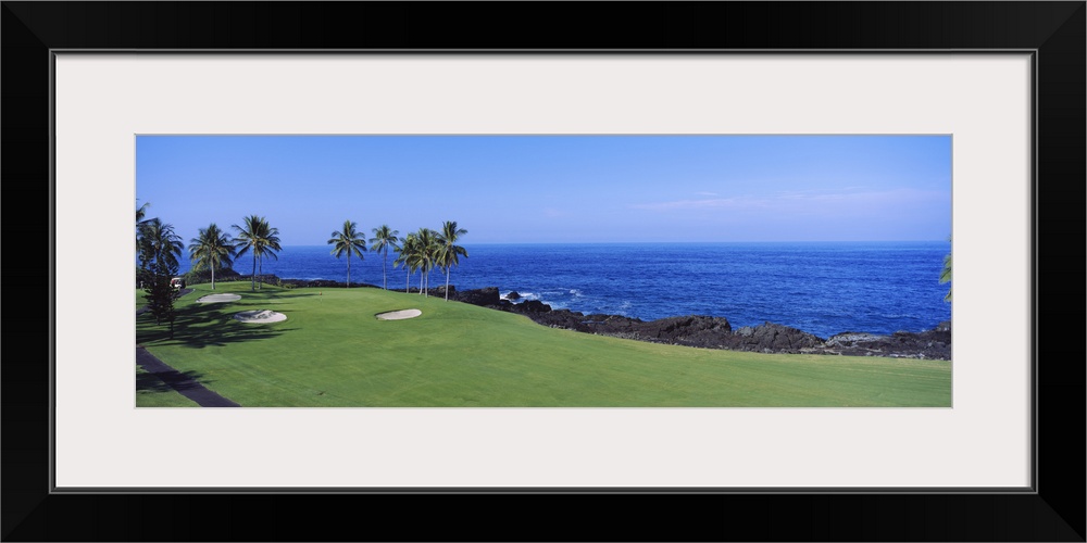 Golf course at the oceanside, Kona Country Club Ocean Course, Kailua Kona, Hawaii