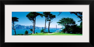 Golf Course w\ Golden Gate Bridge San Francisco CA