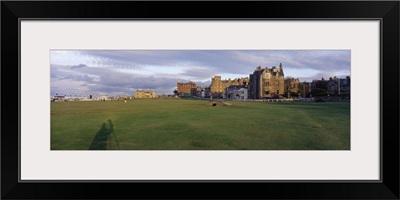 Golf course with buildings in the background, The Royal and Ancient Golf Club, St. Andrews, Fife, Scotland