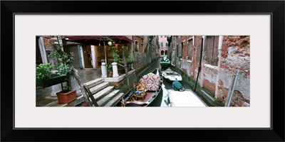 Gondolas in a canal, Grand Canal, Venice, Italy